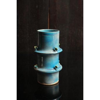 人間国宝加藤卓男 ペルシャブルー花生/花瓶　S2515