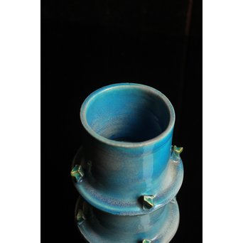 人間国宝加藤卓男 ペルシャブルー花生/花瓶　S2515 