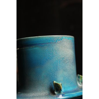 人間国宝加藤卓男 ペルシャブルー花生/花瓶　S2515 