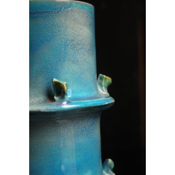 人間国宝加藤卓男 ペルシャブルー花生/花瓶　S2515 