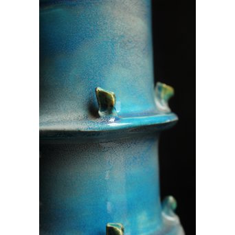 人間国宝加藤卓男 ペルシャブルー花生/花瓶　S2515 