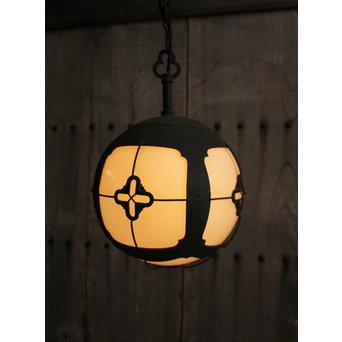 銅巻尽くし球体照明/電笠　A1426Y