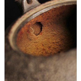 光玉堂日露征記念丸型鉄瓶　H429 