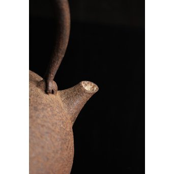 有坂銘　侘砲口鉄瓶　H430 