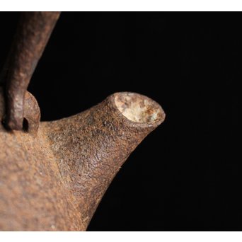 有坂銘　侘砲口鉄瓶　H430 