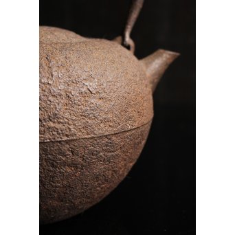 有坂銘　侘砲口鉄瓶　H430 