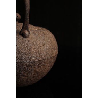 有坂銘　侘砲口鉄瓶　H430 