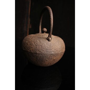 有坂銘　侘砲口鉄瓶　H430 