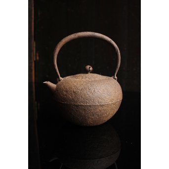 有坂銘　侘砲口鉄瓶　H430 