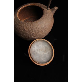 有坂銘　侘砲口鉄瓶　H430 