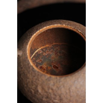 有坂銘　侘砲口鉄瓶　H430 