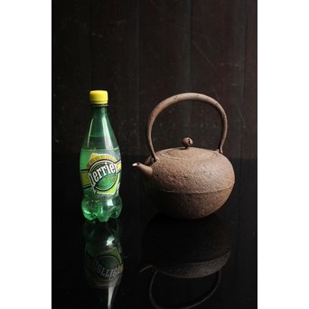 有坂銘　侘砲口鉄瓶　H430 