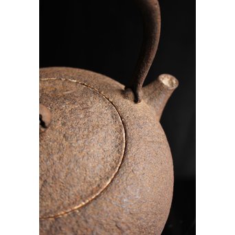 有坂銘　侘砲口鉄瓶　H430 