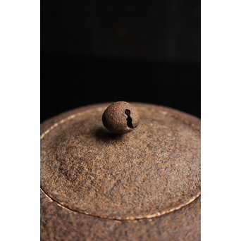 有坂銘　侘砲口鉄瓶　H430 