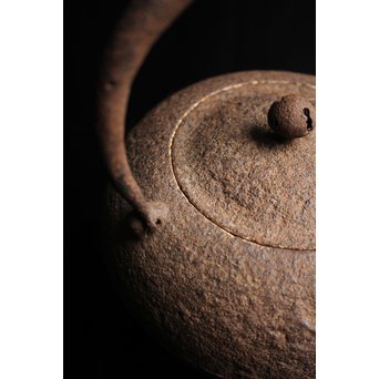 有坂銘　侘砲口鉄瓶　H430 