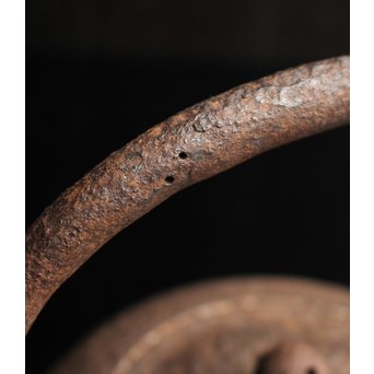 有坂銘　侘砲口鉄瓶　H430 