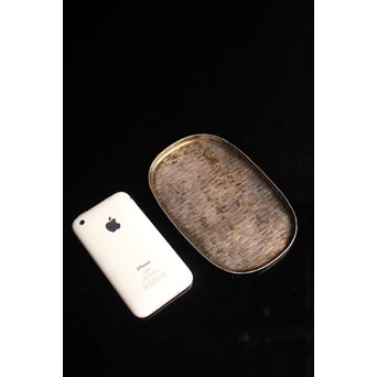 三世秦蔵六造小判型銀打出　急須盆/香盆　K147 