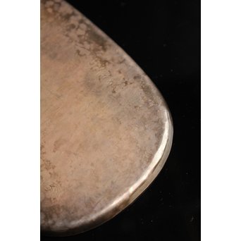 三世秦蔵六造小判型銀打出　急須盆/香盆　K147 