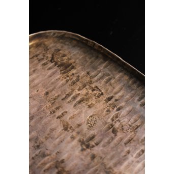 三世秦蔵六造小判型銀打出　急須盆/香盆　K147 