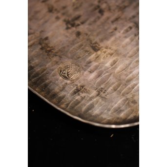 三世秦蔵六造小判型銀打出　急須盆/香盆　K147 