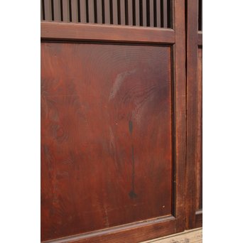 蔵戸風金具付中通し格子戸2枚1組　L663 