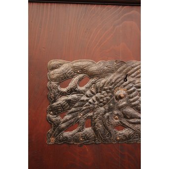 蔵戸風金具付中通し格子戸2枚1組　L663 