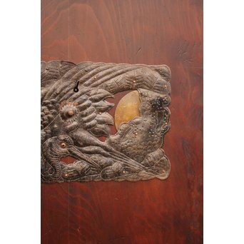 蔵戸風金具付中通し格子戸2枚1組　L663 