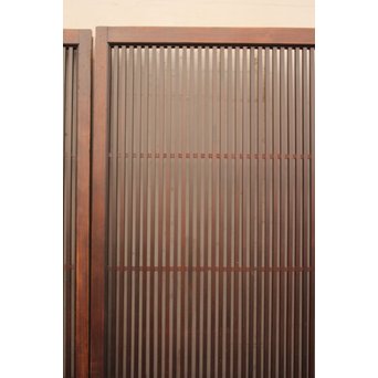 蔵戸風金具付中通し格子戸2枚1組　L663 