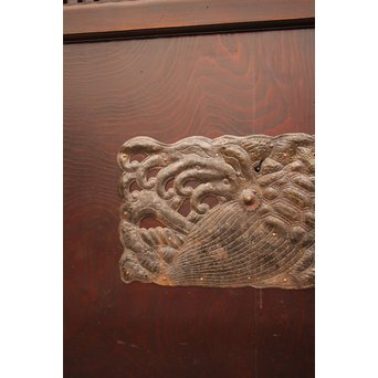 蔵戸風金具付中通し格子戸2枚1組　L663 