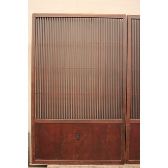 蔵戸風金具付中通し格子戸2枚1組　L663 