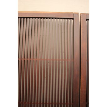 蔵戸風金具付中通し格子戸2枚1組　L663 