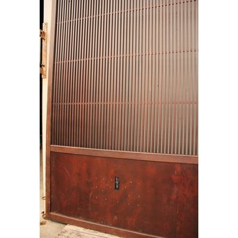 蔵戸風金具付中通し格子戸2枚1組　L663 