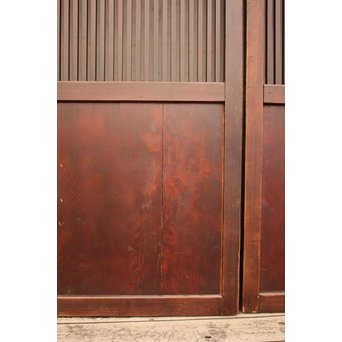 蔵戸風金具付中通し格子戸2枚1組　L663 