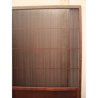 蔵戸風金具付中通し格子戸2枚1組　L663 