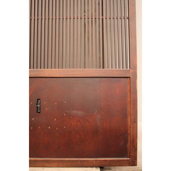 蔵戸風金具付中通し格子戸2枚1組　L663 