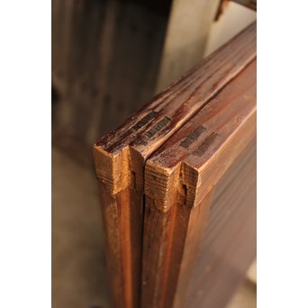 蔵戸風金具付中通し格子戸2枚1組　L663 