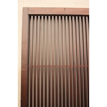 蔵戸風金具付中通し格子戸2枚1組　L663 