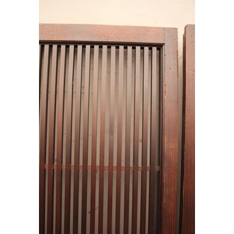蔵戸風金具付中通し格子戸2枚1組　L663 