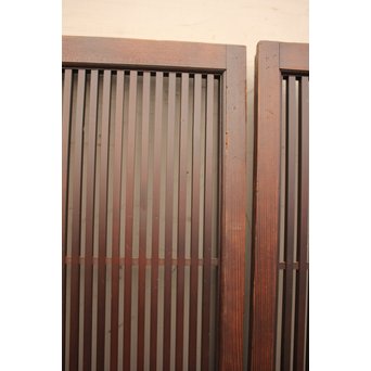 蔵戸風金具付中通し格子戸2枚1組　L663 
