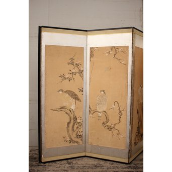 12の鷹　六曲一双屏風　K159 