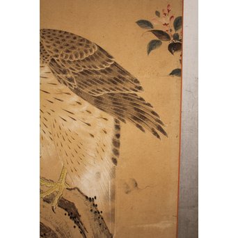 12の鷹　六曲一双屏風　K159 