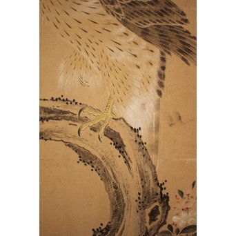 12の鷹　六曲一双屏風　K159 