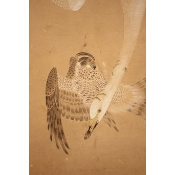 12の鷹　六曲一双屏風　K159 