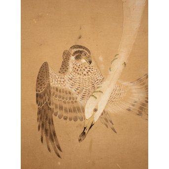 12の鷹　六曲一双屏風　K159 