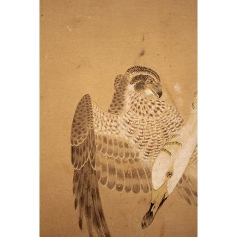 12の鷹　六曲一双屏風　K159 