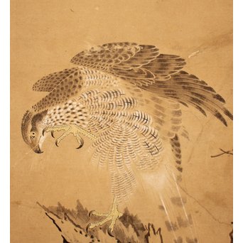 12の鷹　六曲一双屏風　K159 