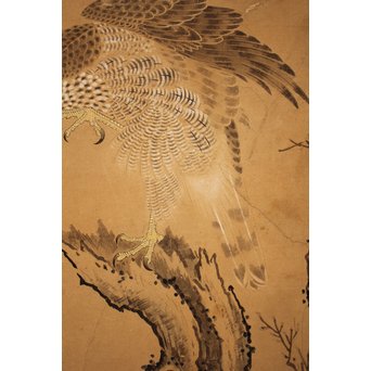 12の鷹　六曲一双屏風　K159 