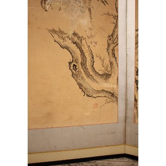 12の鷹　六曲一双屏風　K159 