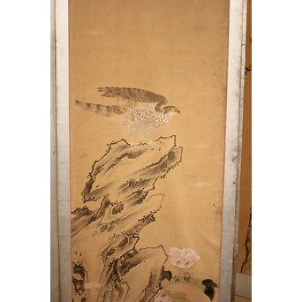 12の鷹　六曲一双屏風　K159 