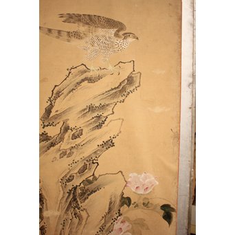 12の鷹　六曲一双屏風　K159 